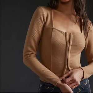 BB Dakota x Steve Madden ribbed corset top